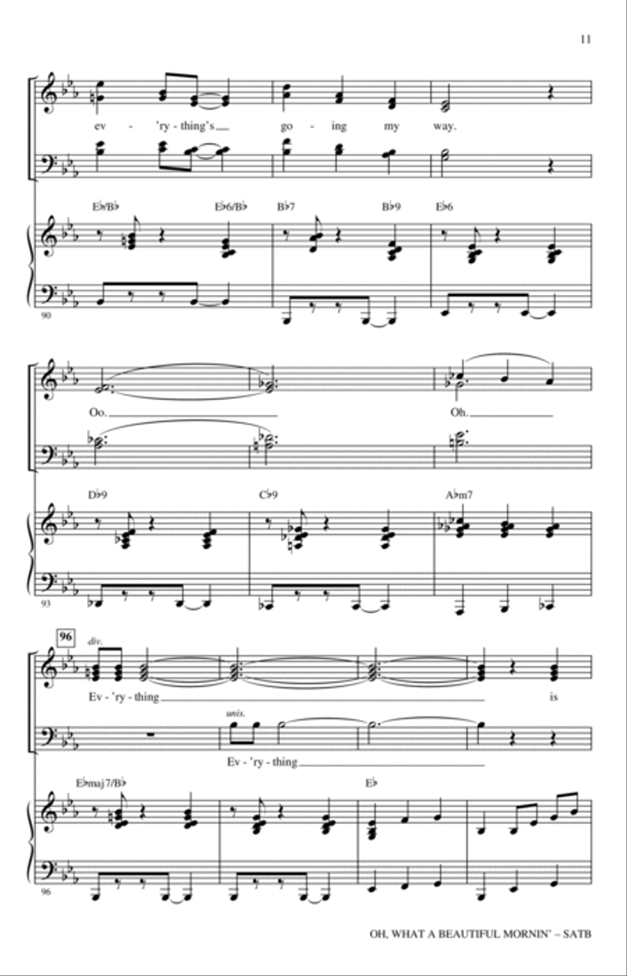 Oh, What A Beautiful Mornin' (from Oklahoma!) (arr. Kirby Shaw) 4-Part scores gallery preview page 9
