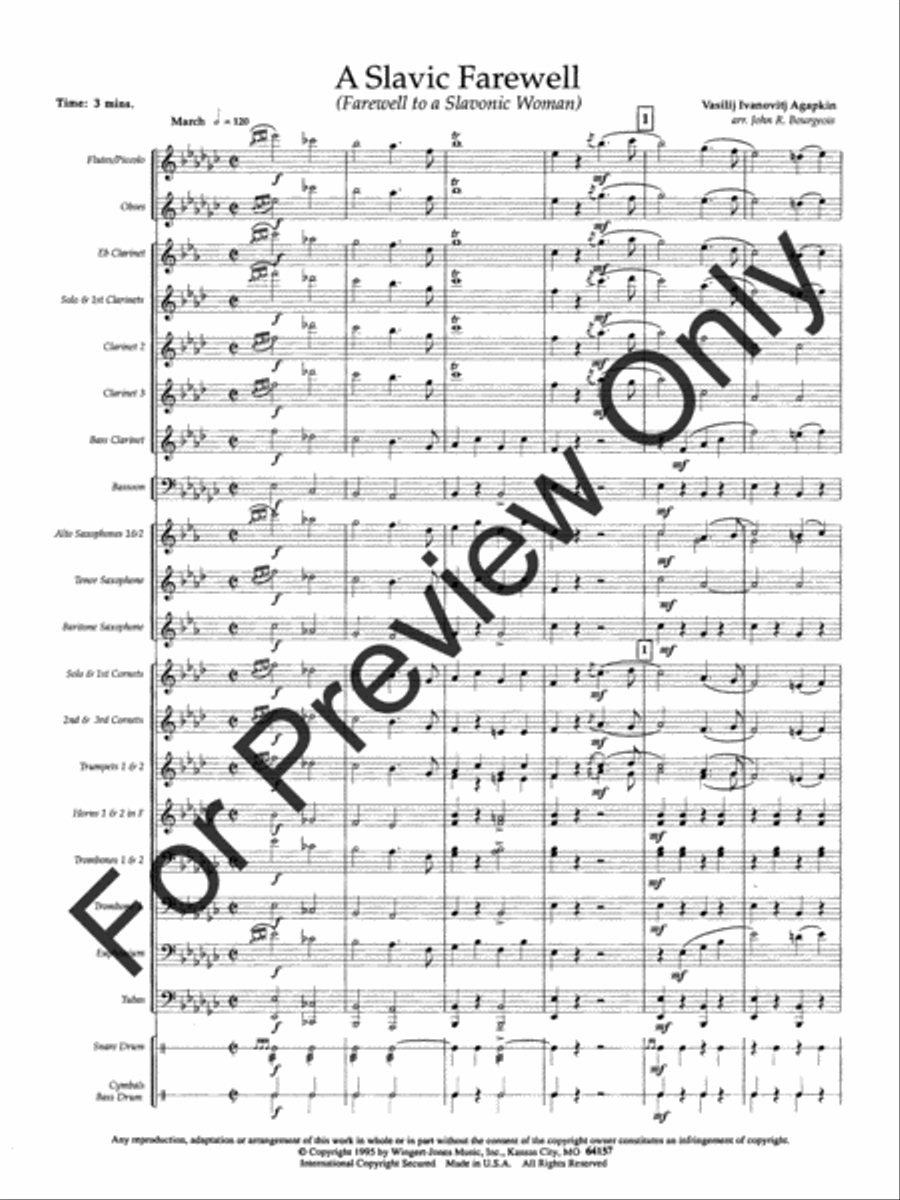 Slavic Farewell Concert Band scores gallery preview page 4