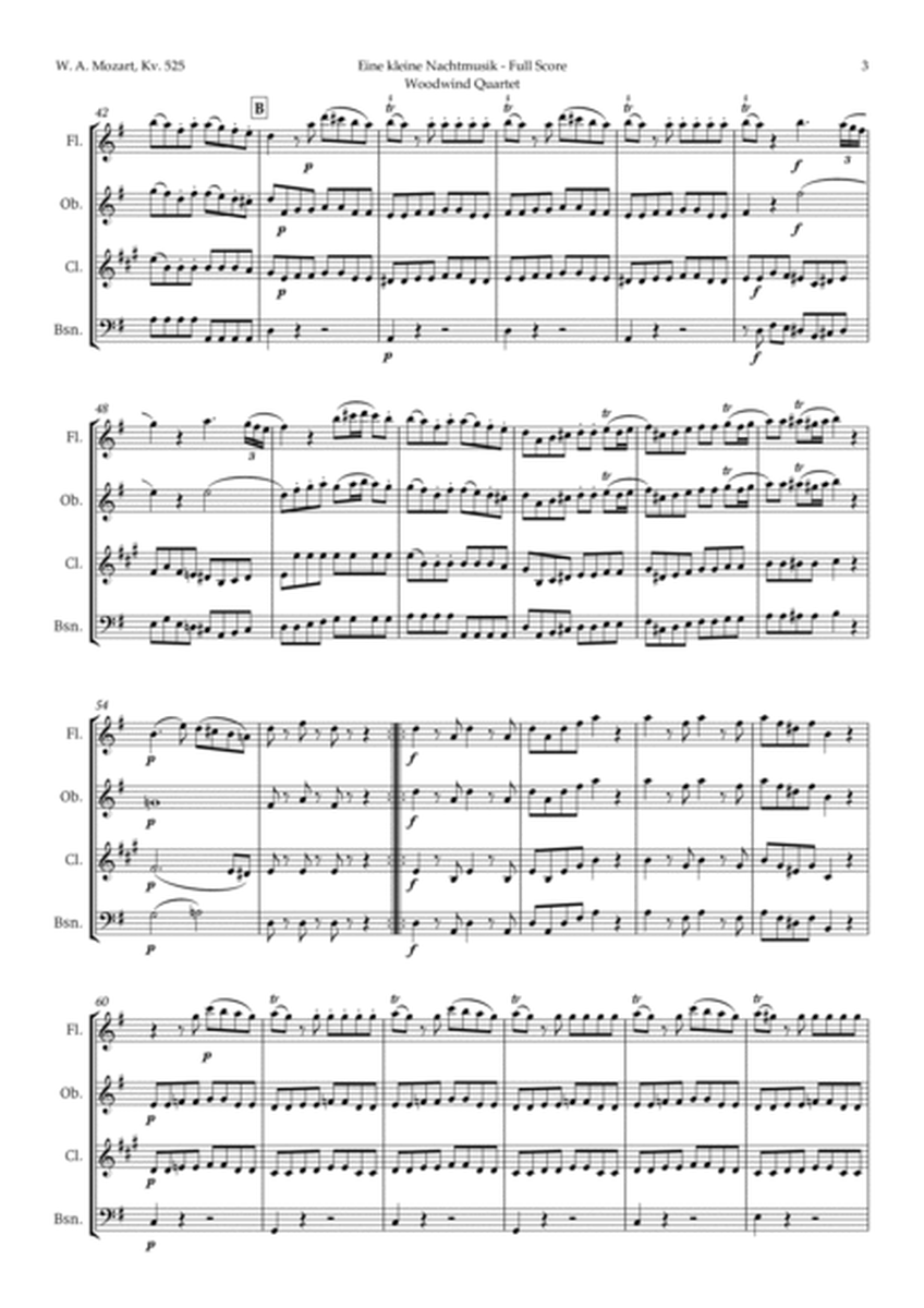 Eine kleine Nachtmusik by Mozart for Woodwind Quartet image number null