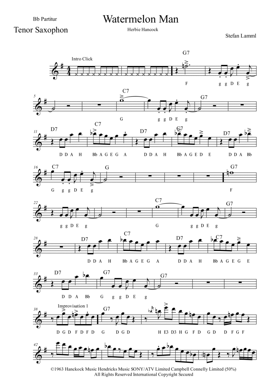 Watermelon man alto sax hot sale
