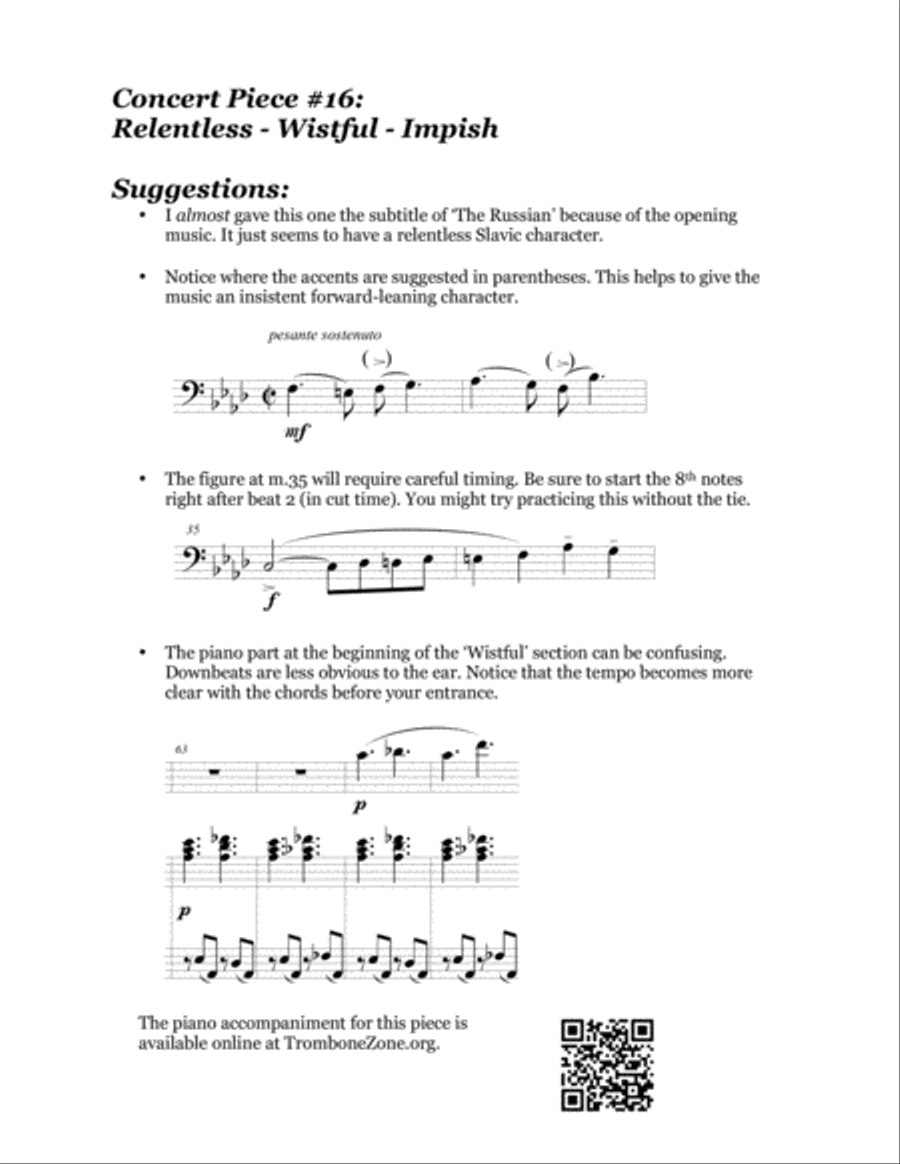 Concert Piece #16 Relentless – Wistful – Impish Trombone Solo scores gallery preview page 3