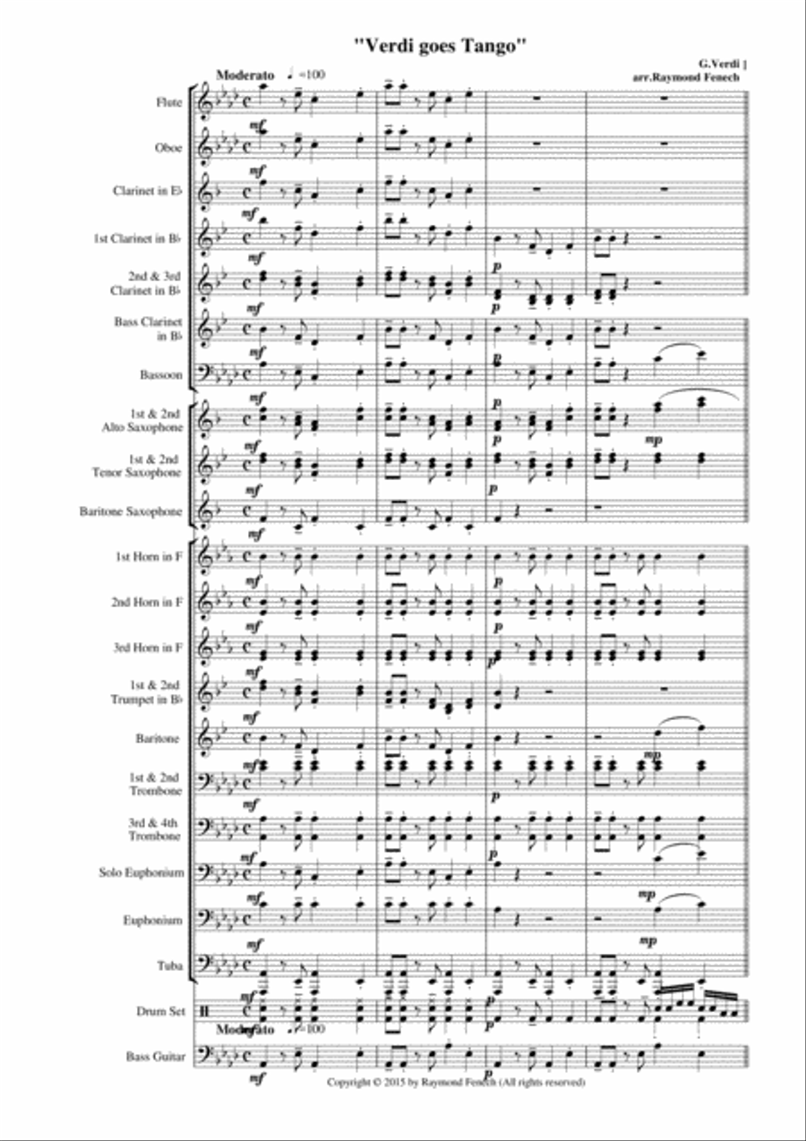 Verdi Goes Tango - For Pep Band; Concert Band; Marching Band Concert Band scores gallery preview page 4