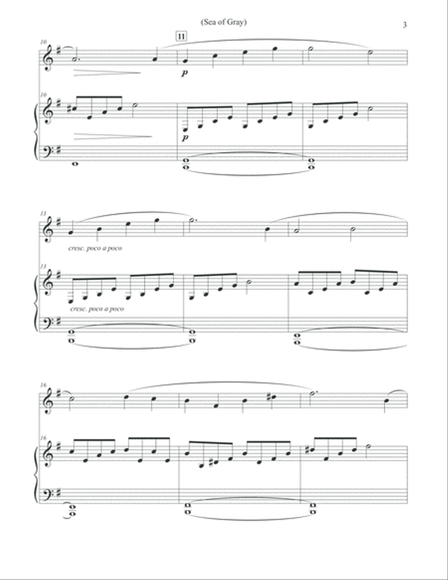 Sea of Gray - Flute & Piano Flute Solo scores gallery preview page 3