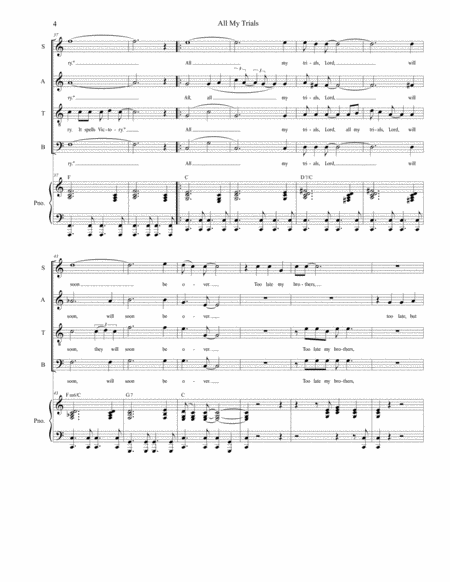 All My Trials (with Steal Away To Jesus) (for 2 Solos & SATB) image number null