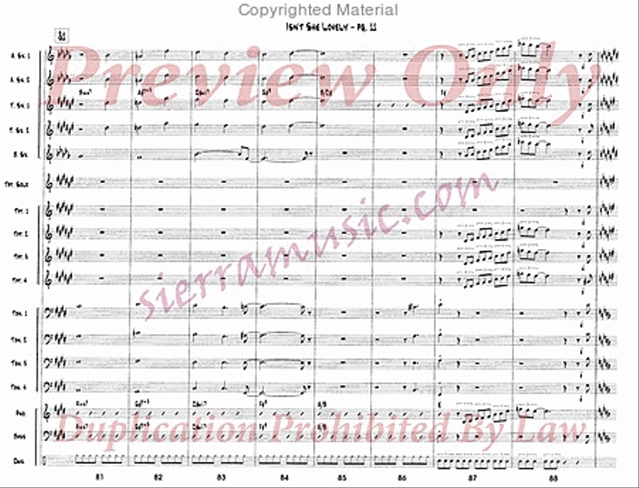 Isn't She Lovely (For Doc) Jazz Ensemble scores gallery preview page 12