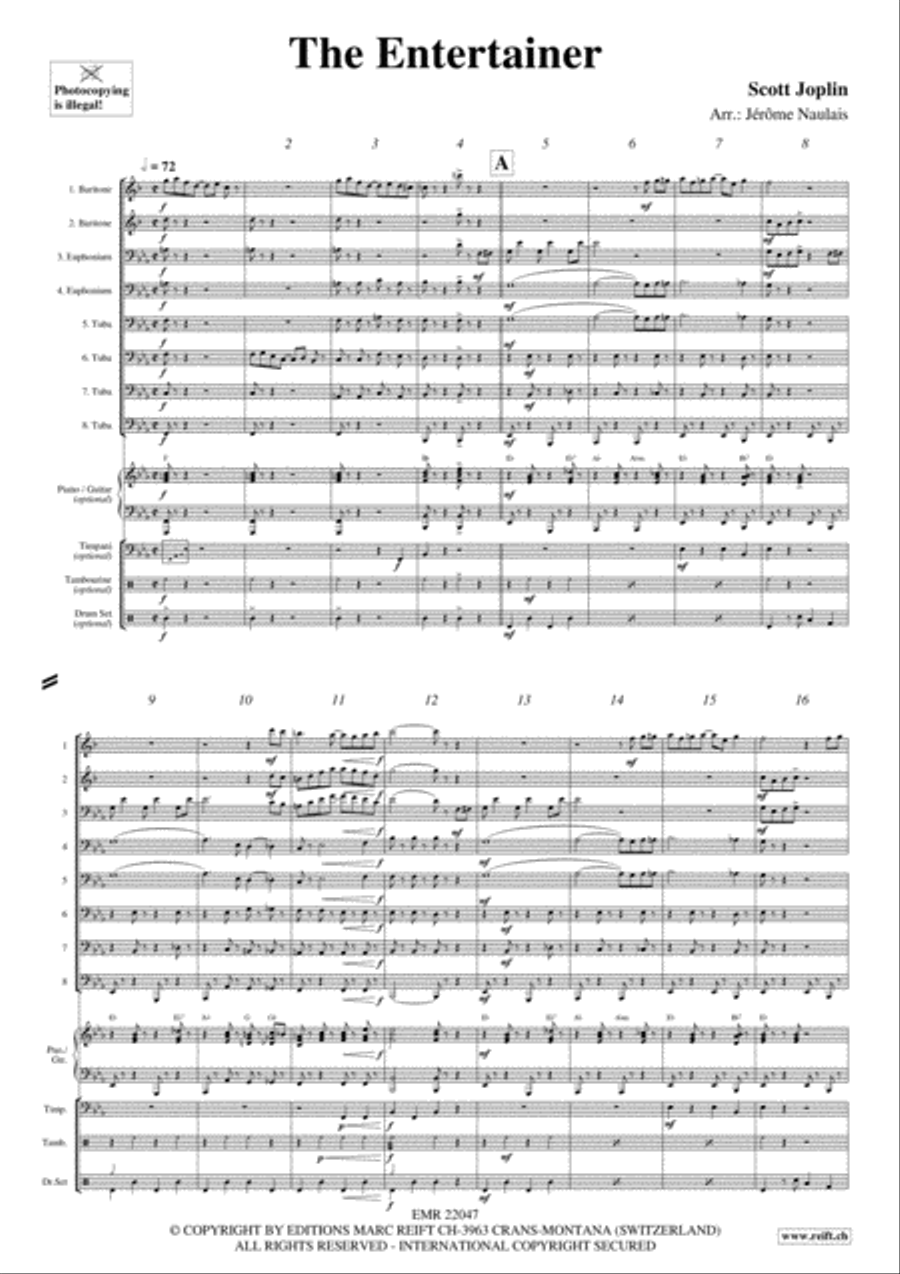 The Entertainer Brass Ensemble scores gallery preview page 3