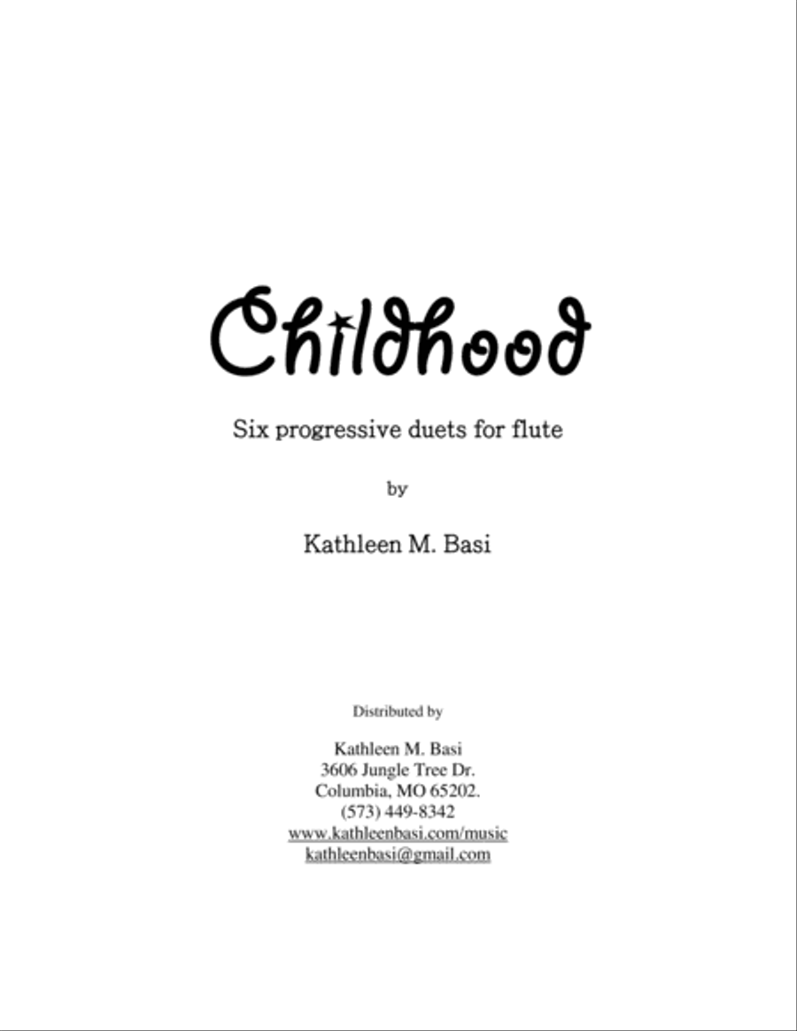 Childhood: Six progressive duets for flute Flute Duet scores gallery preview page 1