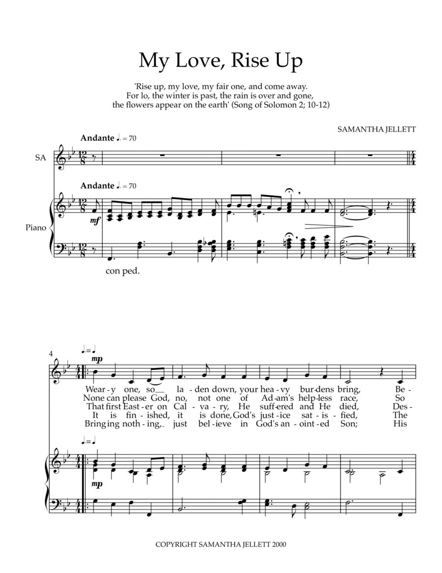 My Love, Rise Up My Love, Rise Up Piano scores gallery preview page 1