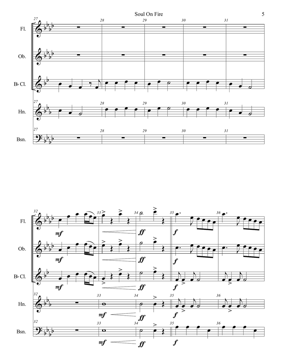 Soul On Fire Soul On Fire Woodwind Quintet scores gallery preview page 5
