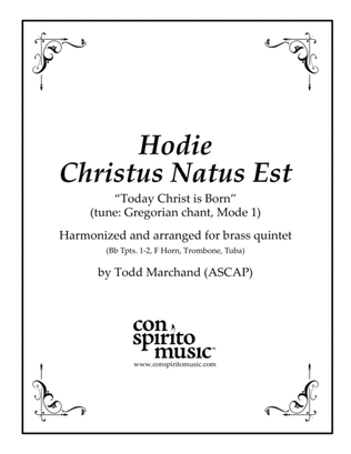 Book cover for Hodie Christus Natus Est - brass quintet