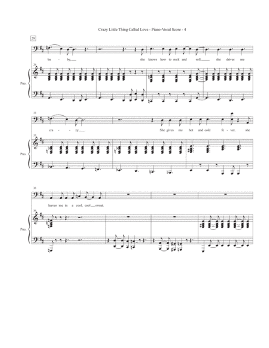 Crazy Little Thing Called Love TTBB scores gallery preview page 4