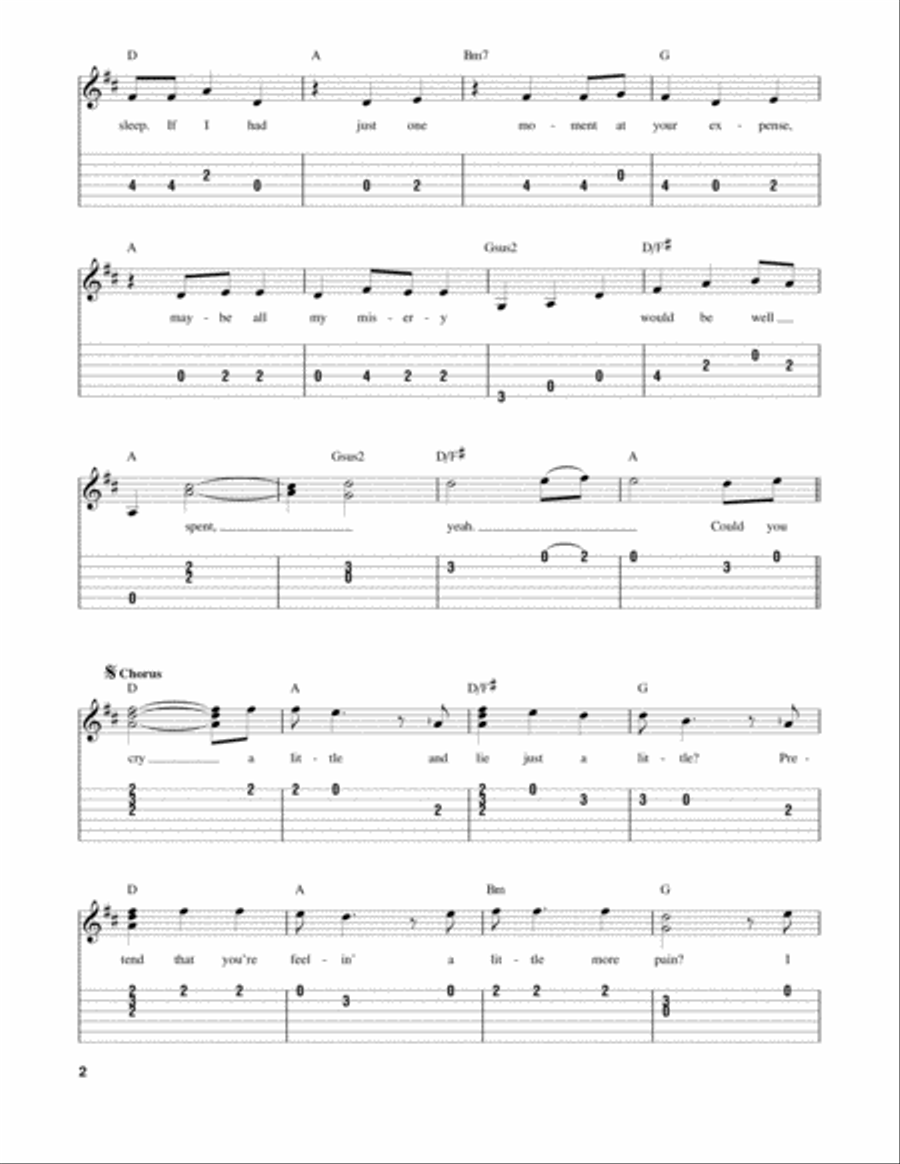 Cry Acoustic Guitar scores gallery preview page 2