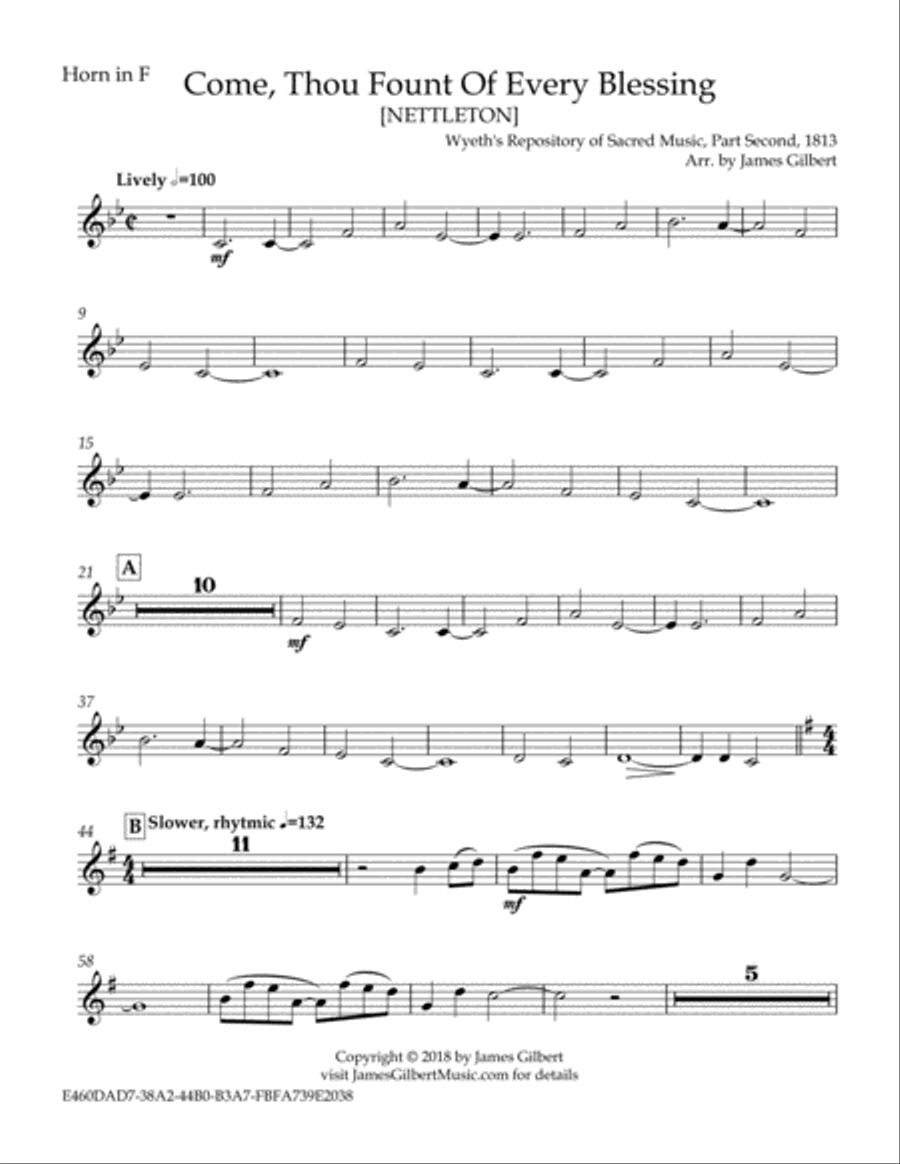Come, Thou Fount Of Every Blessing Large Ensemble scores gallery preview page 2