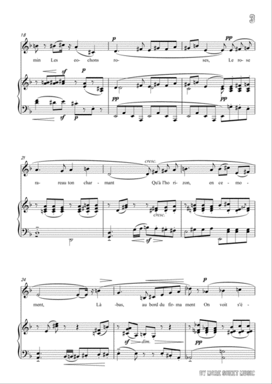 Chabrier-Pastorale des cochons roses in D Major,for voice and piano Voice Solo scores gallery preview page 5