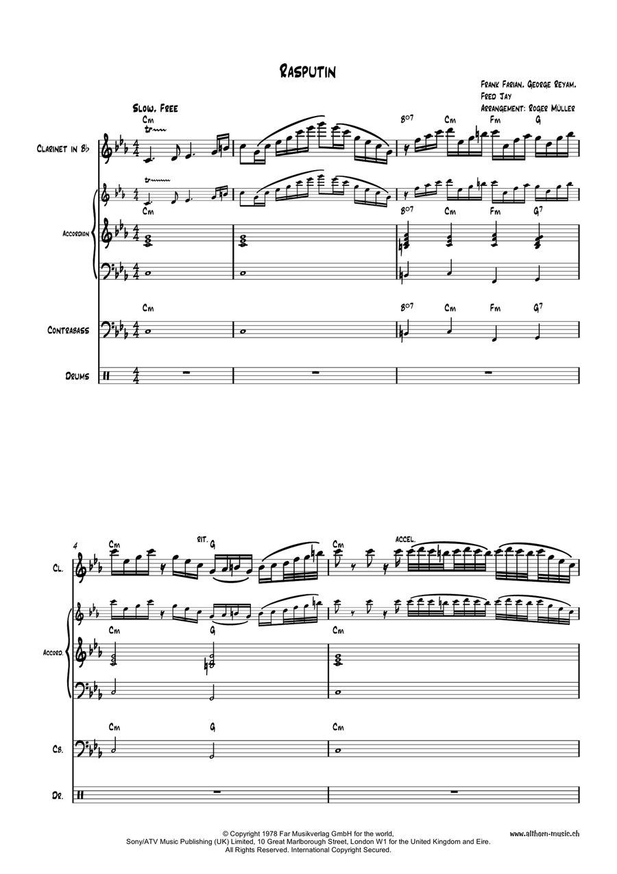 Rasputin Rasputin Small Ensemble scores gallery preview page 1
