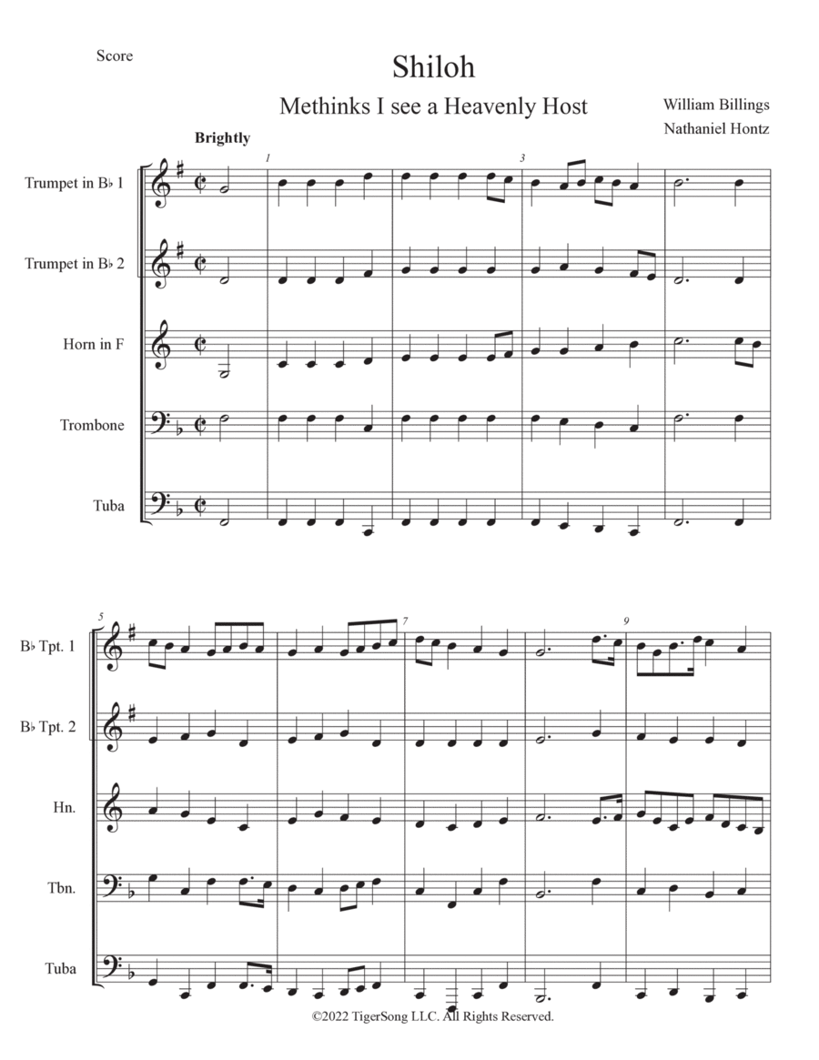 Shiloh (Early American Christmas Carol) for Brass Quintet image number null