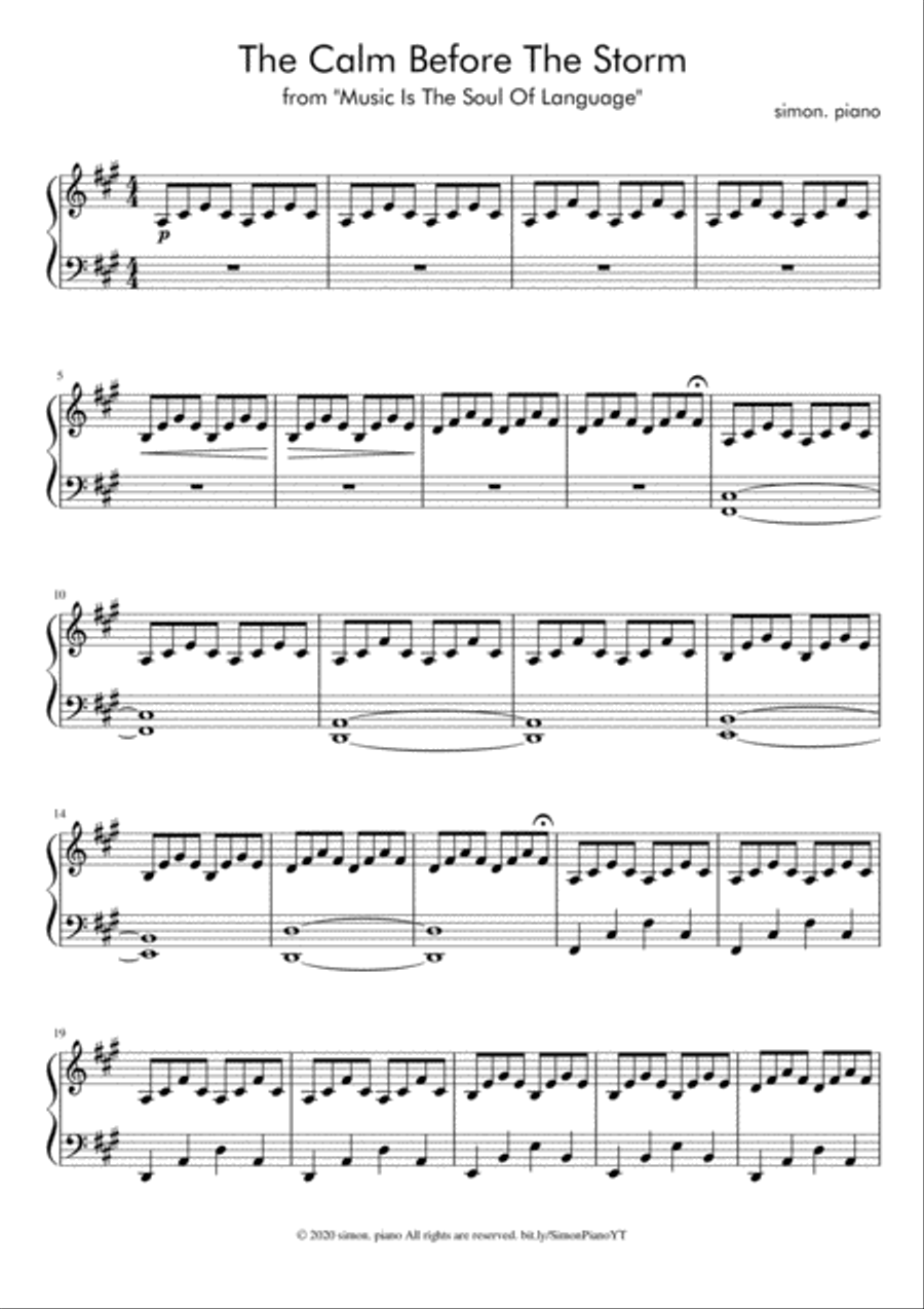The Calm Before The Storm Piano Solo scores gallery preview page 1