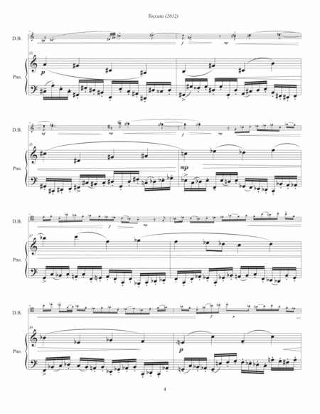 Toccata for Double Bass and Piano (2012, rev. 2020) piano part, newly revised version for double bas