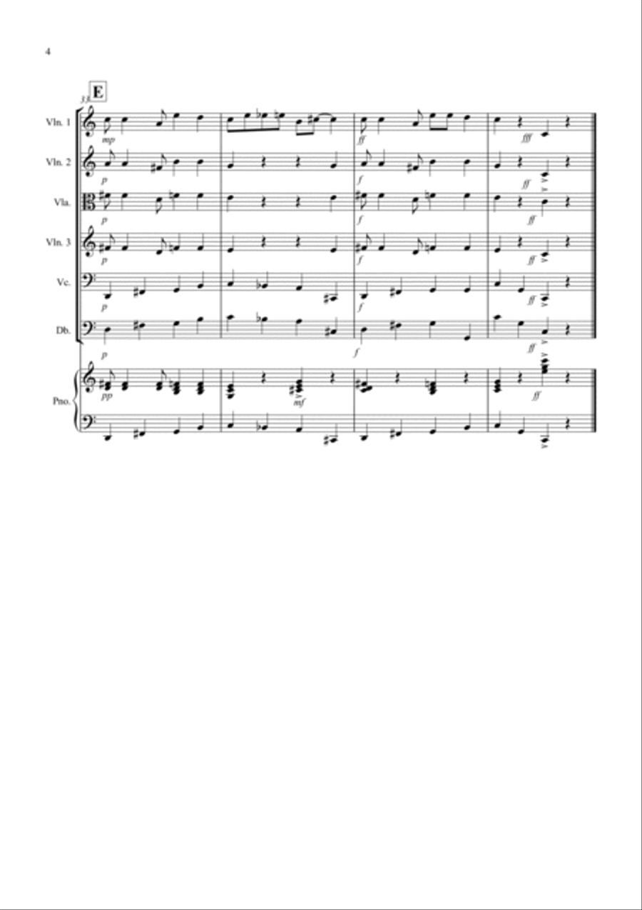 Burnie's Ragtime for String Orchestra String Orchestra scores gallery preview page 4
