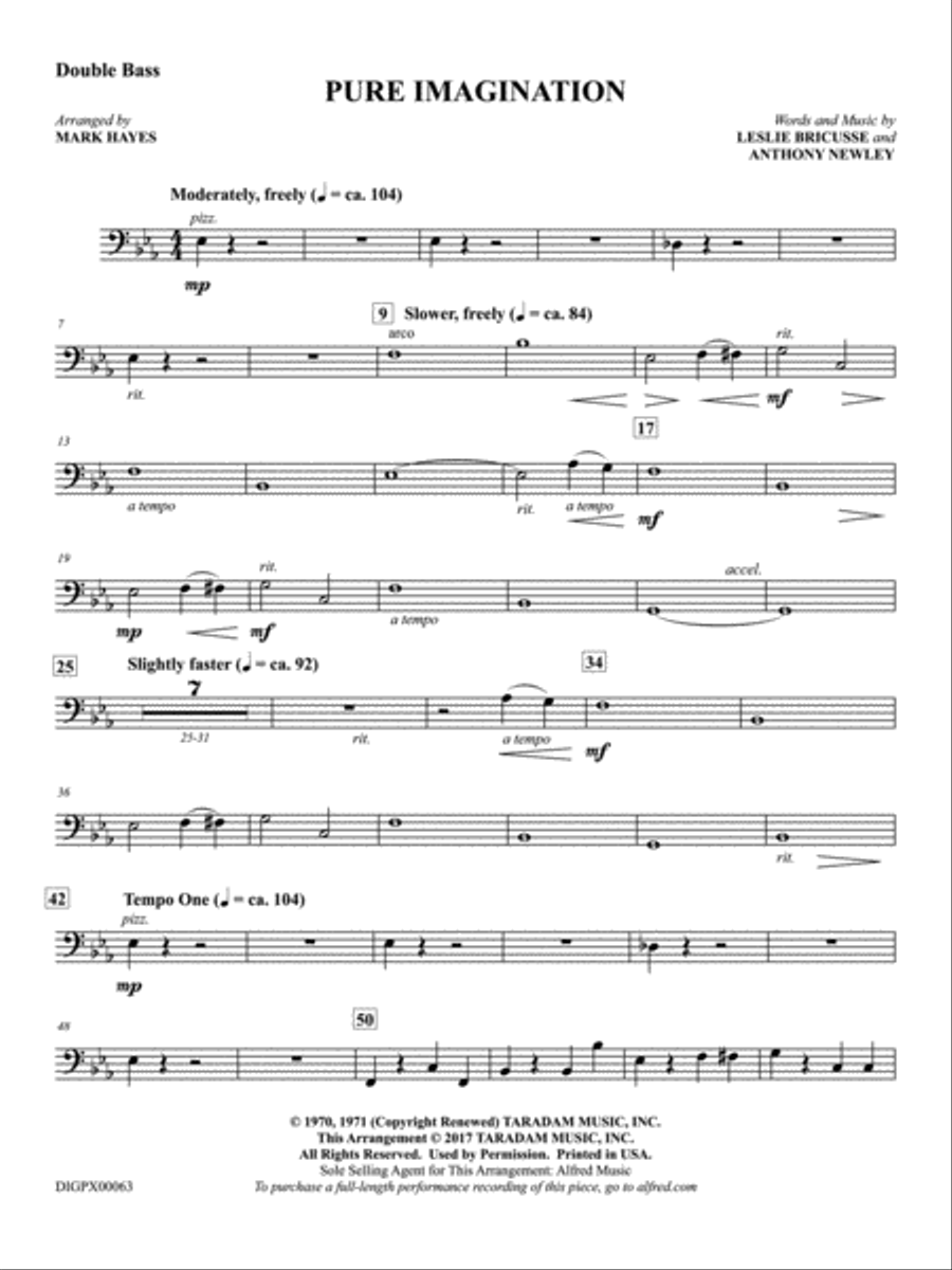 Pure Imagination: String Bass Double Bass scores gallery preview page 1