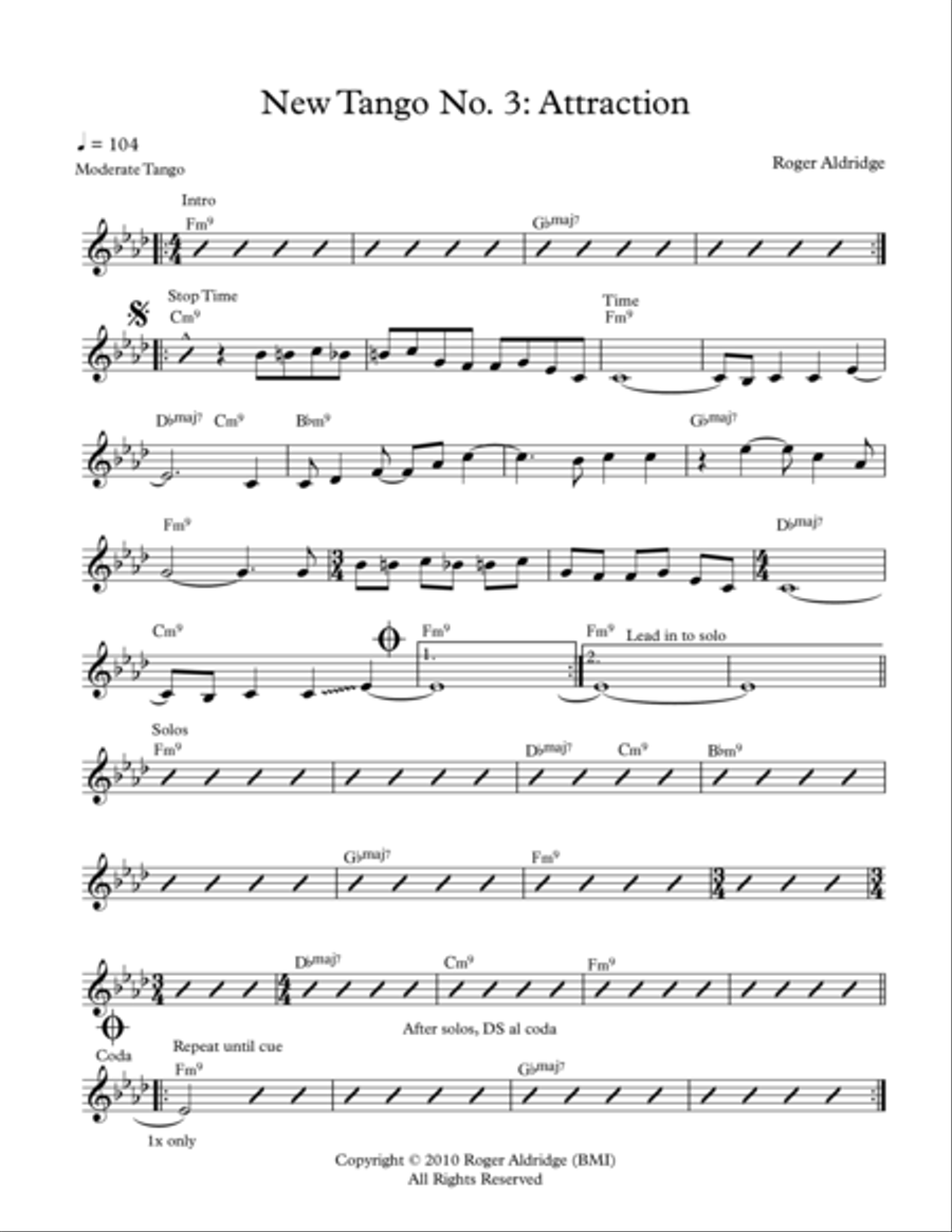 New Tango No. 3: Attraction Jazz Ensemble scores gallery preview page 1