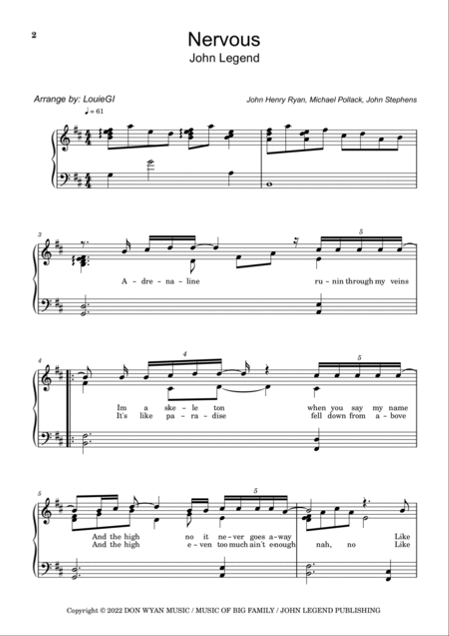 Nervous Piano Solo scores gallery preview page 2