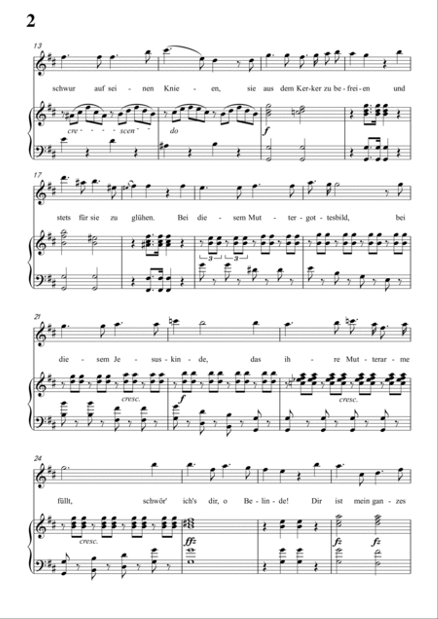 Schubert-Die Nonne in D D.208,for Vocal and Piano Voice scores gallery preview page 3
