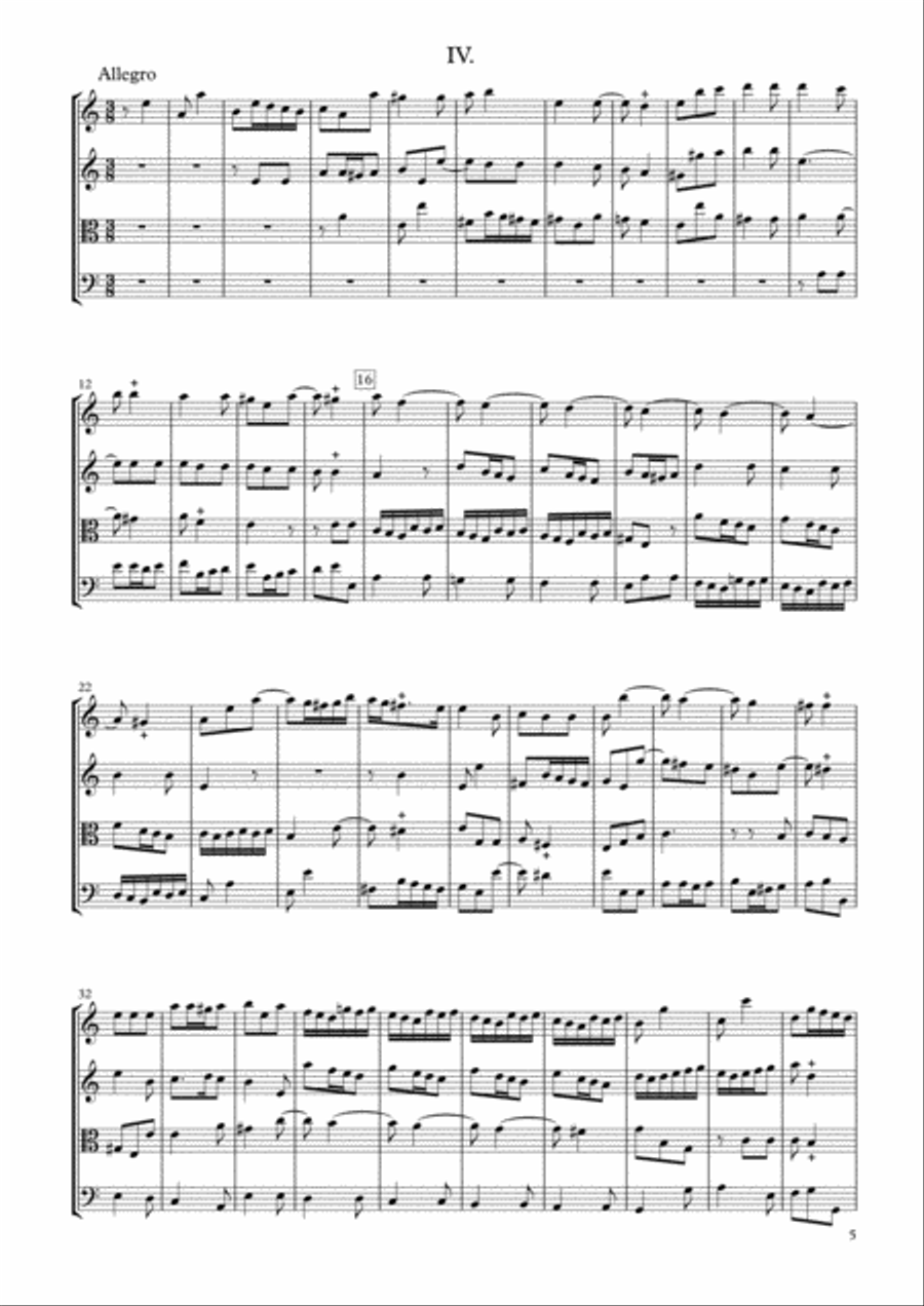 Sonata Op.34-6 for String Quartet String Quartet scores gallery preview page 5