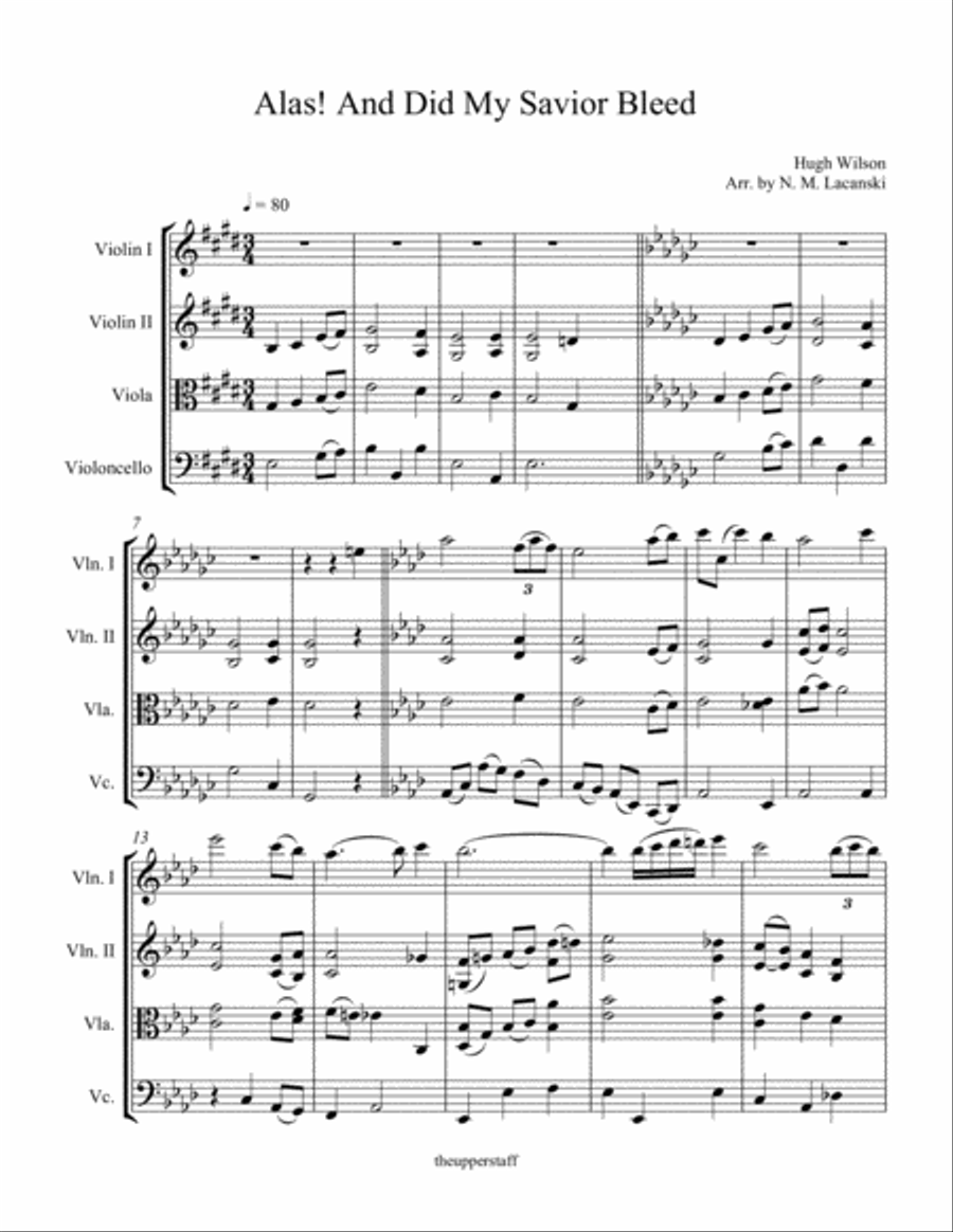 Alas! And Did My Savior Bleed String Quartet scores gallery preview page 2