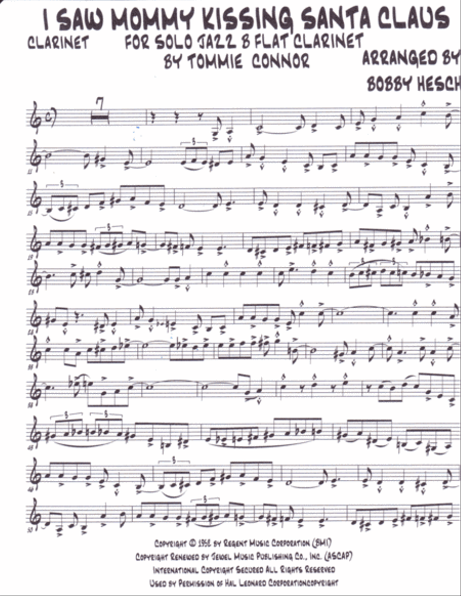 I Saw Mommy Kissing Santa Claus Clarinet Solo scores gallery preview page 2
