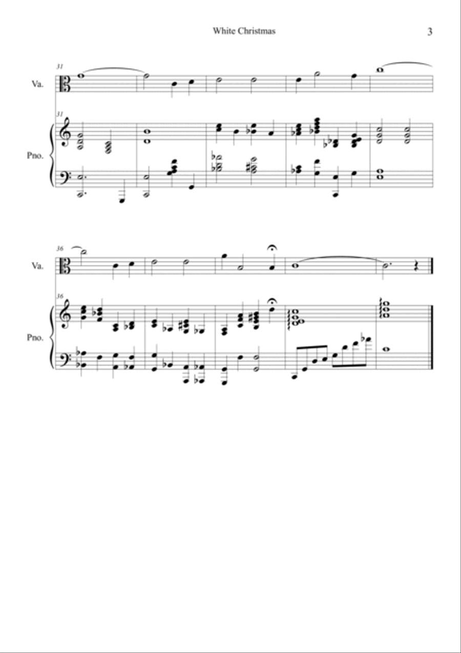 I'm Dreaming Of A White Christmas Viola scores gallery preview page 3