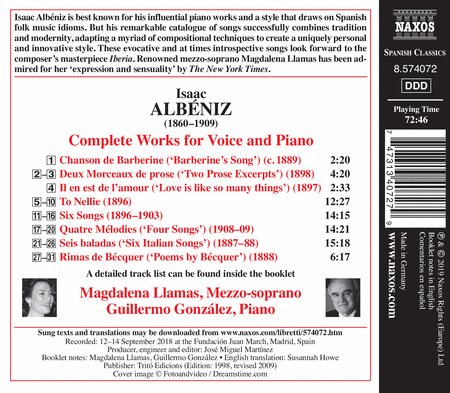 Albeniz: Complete Works for Voice & Piano