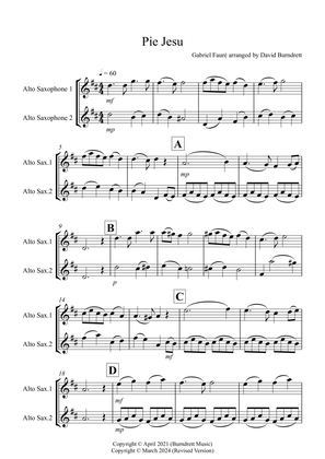 Pie Jesu (from Requiem) for Alto Saxophone Duet