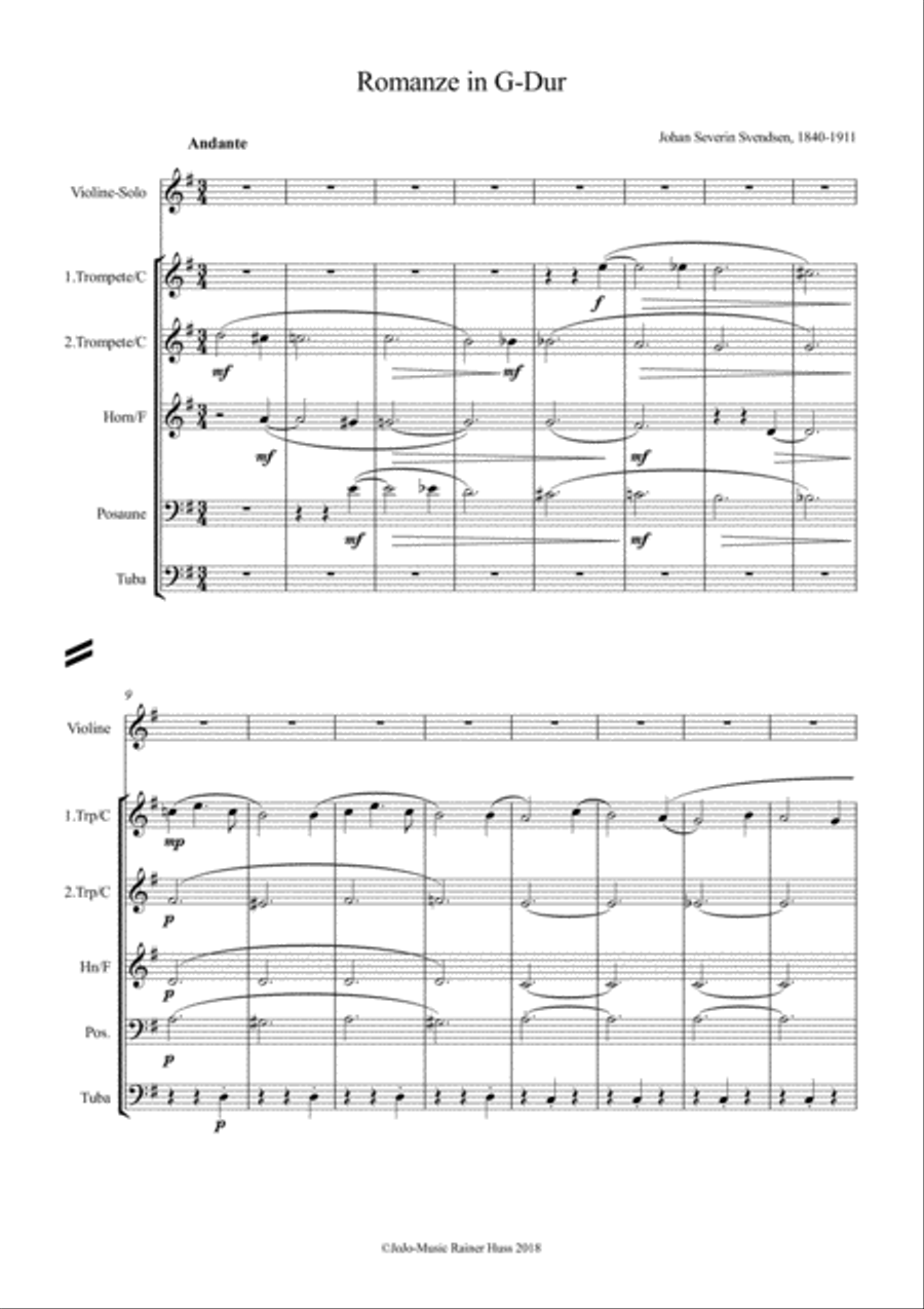 J.S.Svendsen Romanze Brass Ensemble scores gallery preview page 2
