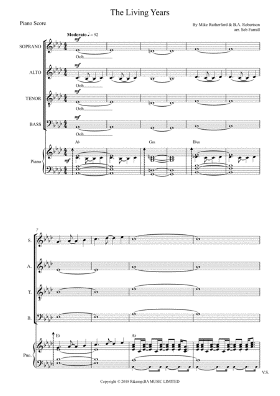 The Living Years 4-Part scores gallery preview page 1