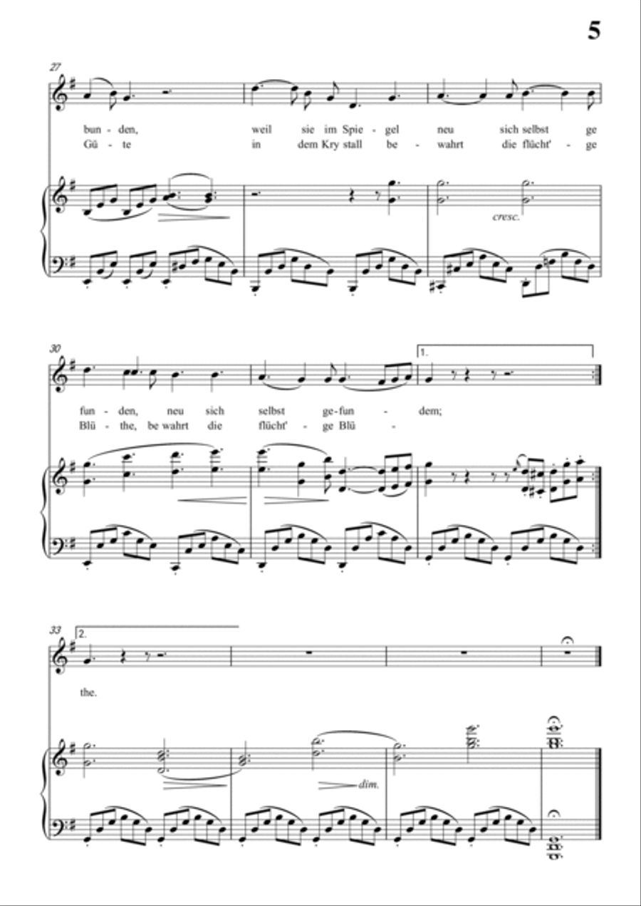 Schubert-Der Fluss in G for Vocal and Piano Voice scores gallery preview page 6