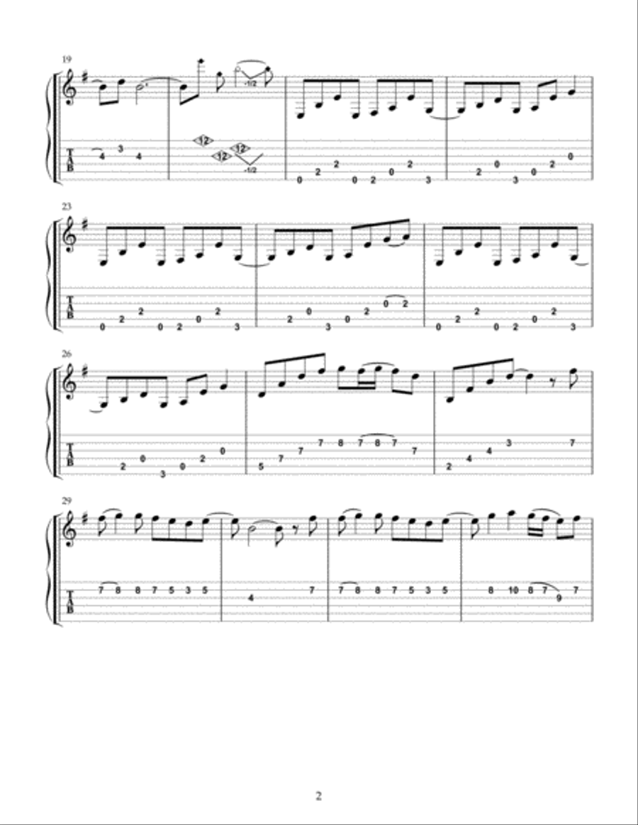 Grace Guitar Tablature scores gallery preview page 2