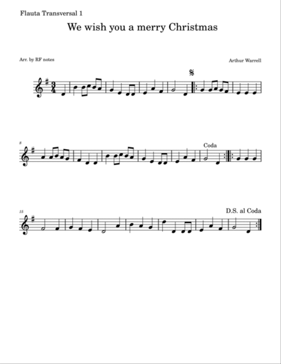 We wish you a Merry Christmas Flute Duet scores gallery preview page 2