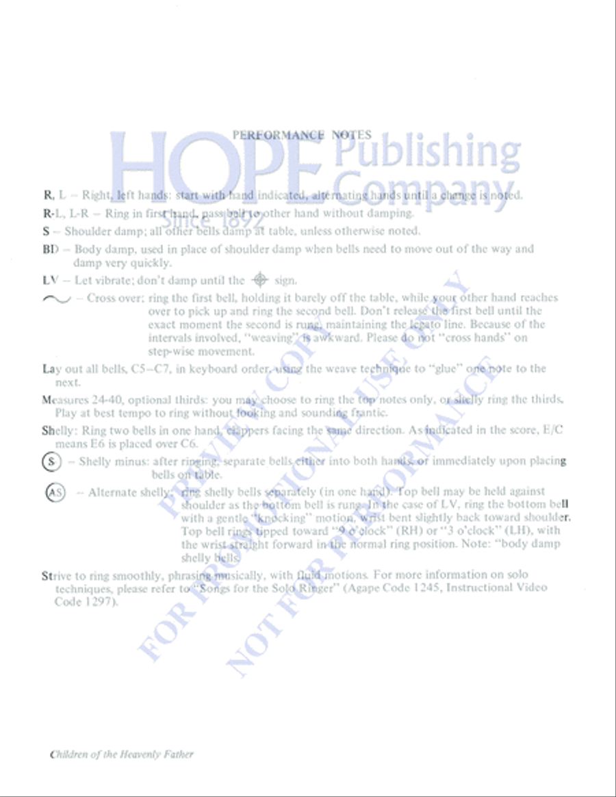 Children of the Heavenly Father Percussion scores gallery preview page 5