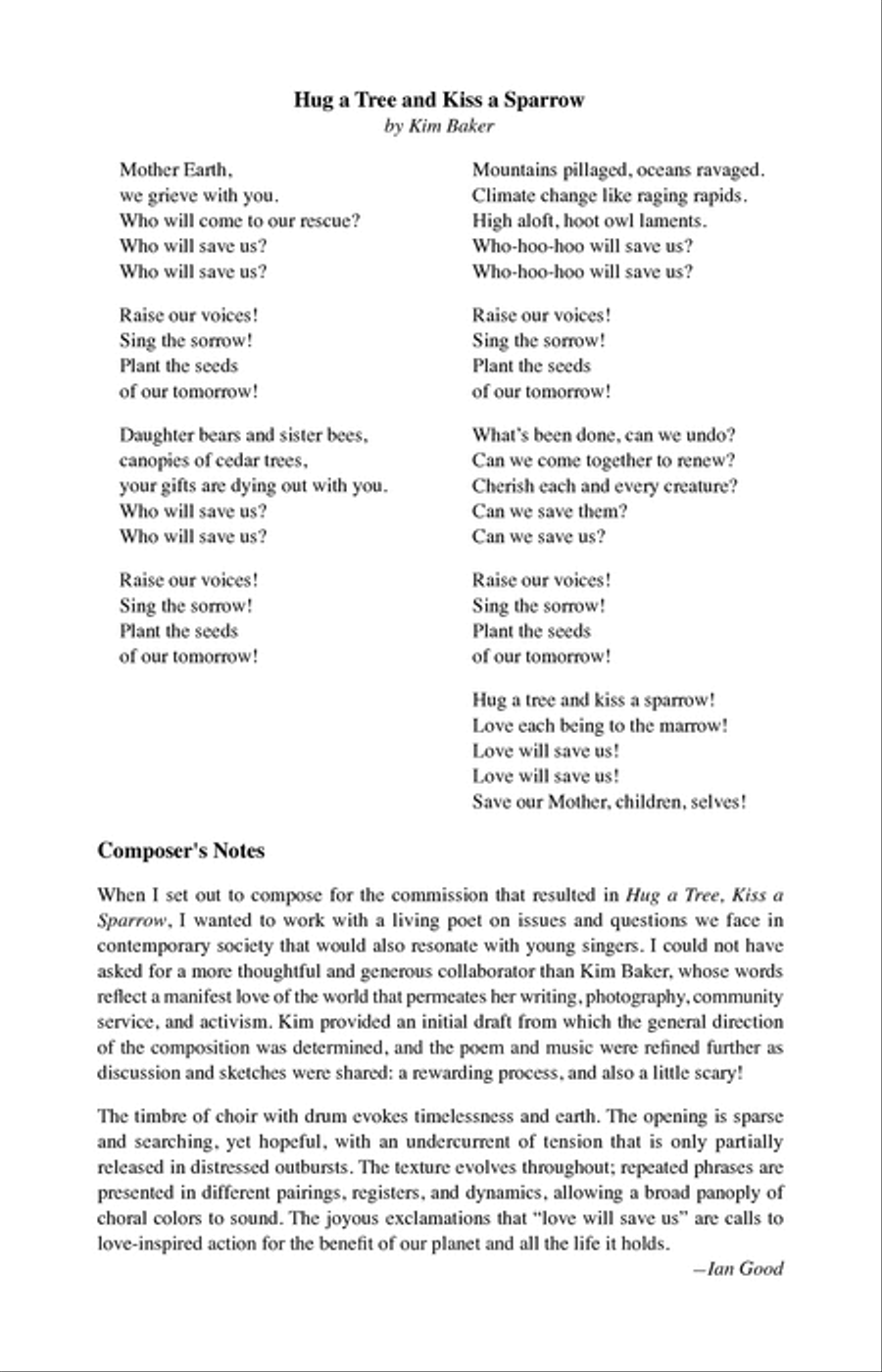 Hug A Tree and Kiss A Sparrow 4-Part scores gallery preview page 15
