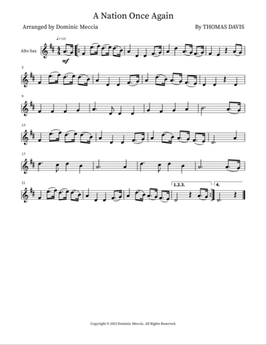 A Nation Once Again Tenor Saxophone scores gallery preview page 3