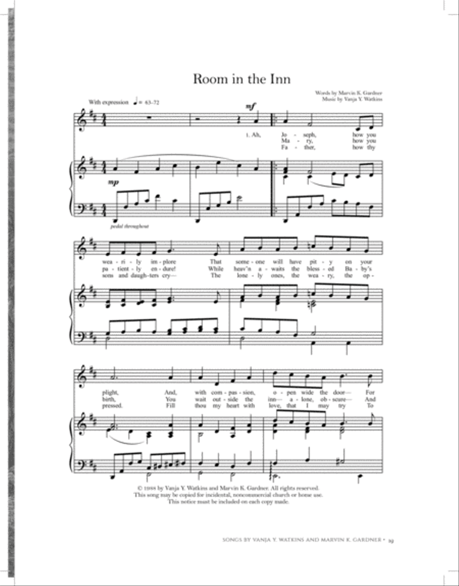 Room in the Inn A Cappella scores gallery preview page 1