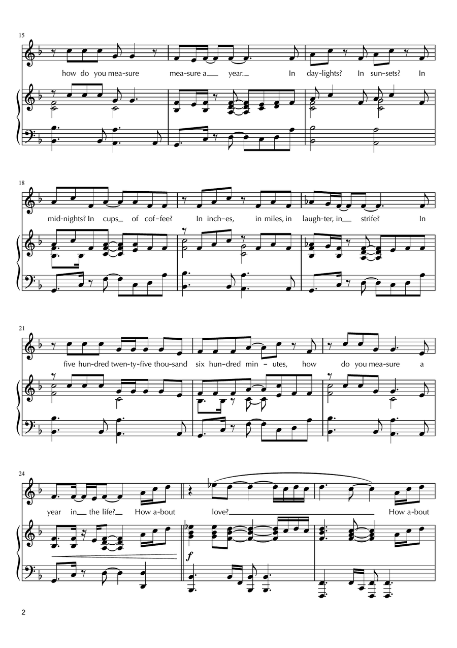 Seasons Of Love Voice scores gallery preview page 2