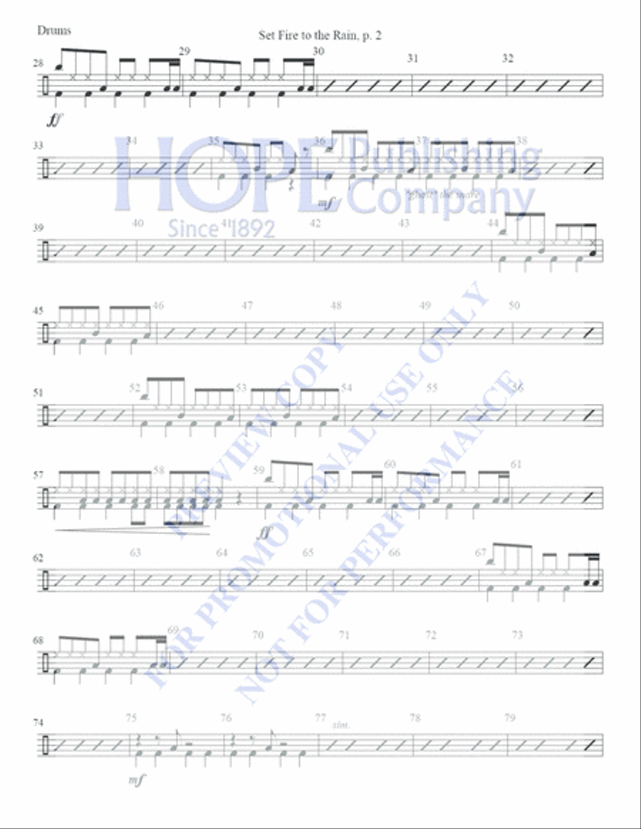 Set Fire to the Rain by Adele Adkins 5-Octaves - Sheet Music page 9
