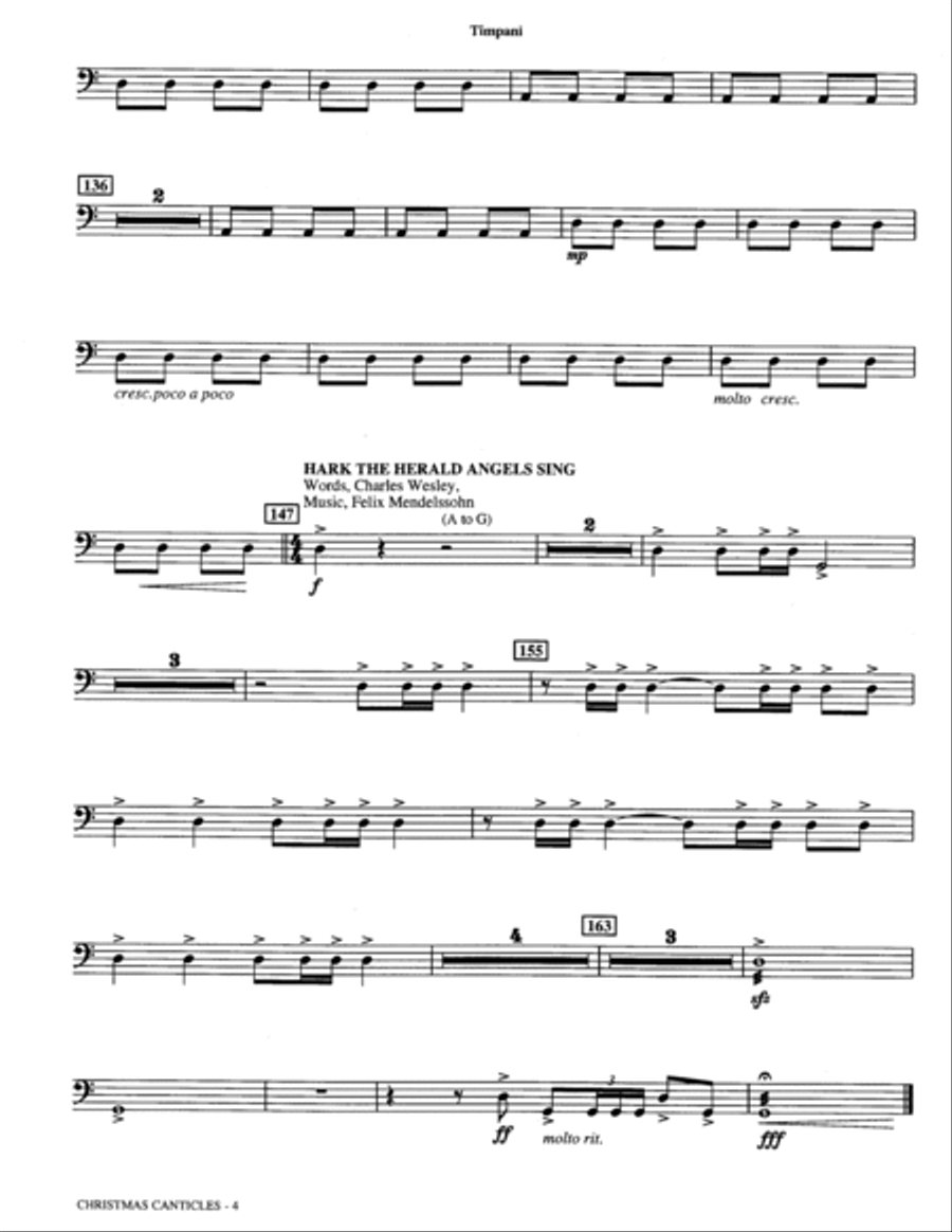 Christmas Canticles: A Cantata of Carols in Four Suites (Full Orchestra) - Percussion 2 Choir scores gallery preview page 4
