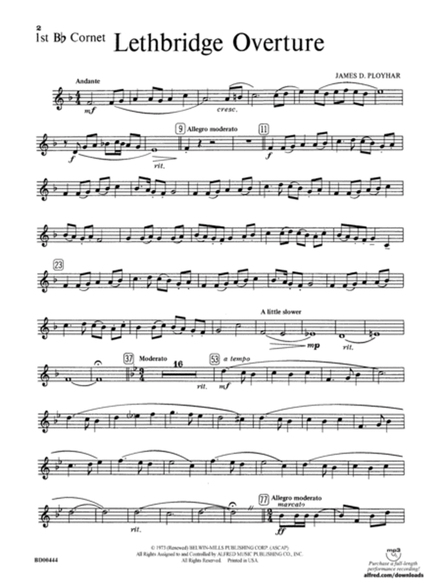 Lethbridge Overture: 1st B-flat Cornet