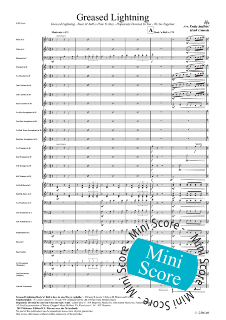 Greased Lightning Concert Band scores gallery preview page 5