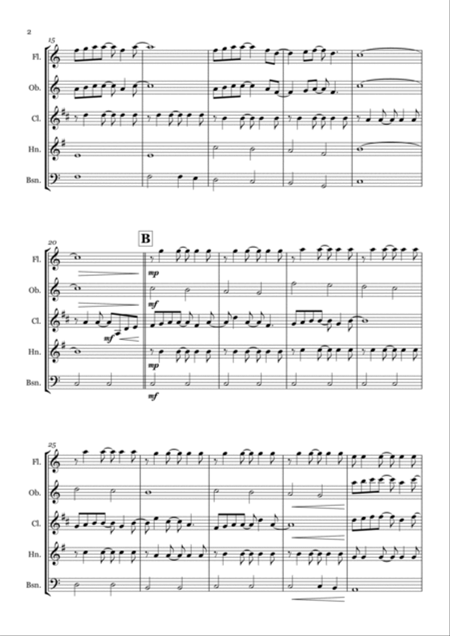 Forrest Gump - Main Title (feather Theme) Woodwind Quintet scores gallery preview page 2