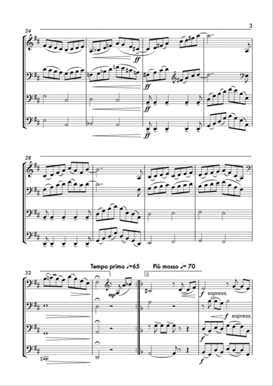 Anne 1 (Cello Quartet) String Quartet scores gallery preview page 4