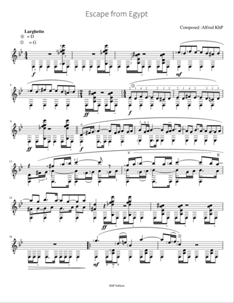 Escape from Egypt Guitar Solo scores gallery preview page 1